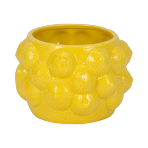 Vaso per Fiori in Ceramica Gialla, Decorazione per Interni ed Esterni, Stile Moderno, Dimensioni Ridotte - Product Image 2
