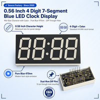Pantalla LED Azul de 7 Segmentos y 4 Dígitos de 0.56 Pulgadas con Coma, Tubo Digital de 12 Pines para Reloj, Temporizador, Medidor, Serie 5641/5645