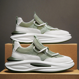 Chaussures de marche pour hommes, style nouveau, respirantes, légères, en maille, à lacets, printemps/hiver, design tendance, vente en gros, noir et vert, OEM - Product Image 3