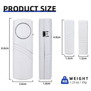 Capteur d'alarme magnétique sans fil pour porte et fenêtre avec alerte instantanée pour la sécurité domestique, la détection d'<span class=keywords><strong>intrusion</strong></span> et la <span class=keywords><strong>protection</strong></span> des enfants - Product Image 2