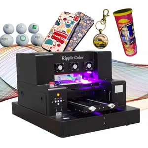 Impresora UV automática más nueva, impresora UV de cama plana y botella, máquina de impresión de tamaño A4, impresora comercial A3 pequeña de inyección de tinta UV, precios para Pho