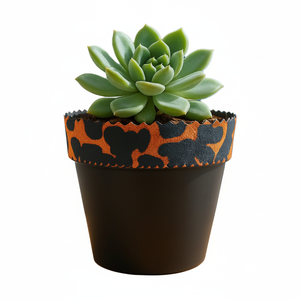 Black Leopard Flower Pot Private Label Hand Painted Decorative <b>Plastic</b> Garden <b>Planter</b> Animal Print Desktop Plant Pot - Product Image 2