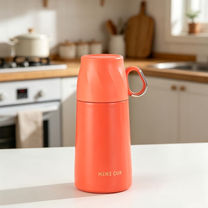 Vaso Térmico Mini de Acero Inoxidable 304 de 220ml/380ml con Tapa Abatible Antiderrames y Logotipo Personalizado - Product Image 1