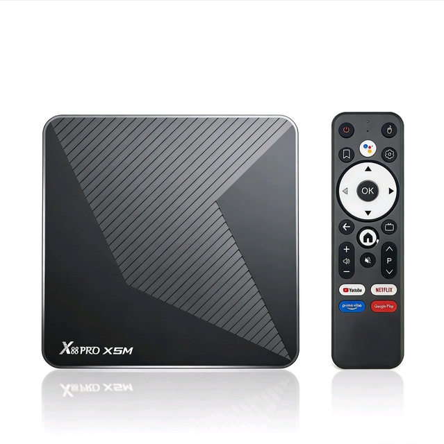 Android TV Box Amlogic S905X5M Quad Core CPU X88 Pro X5M with AI-SR Image Resolution Android 14 OS Top Quality 4GB 64GB TV Box