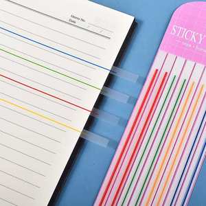 Multicolor PET Ultra-Slim Transparent Self-Adhesive Sticky Notes <b>Memo</b> <b>Pads</b> 6x20cm Fluorescent Indicator Tabs Study Office - Product Image 4