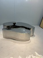 Modèle créatif de mode en acier inoxydable de haute qualité de luxe léger pour le salon et la table d'exposition de café pour la maison et le bureau