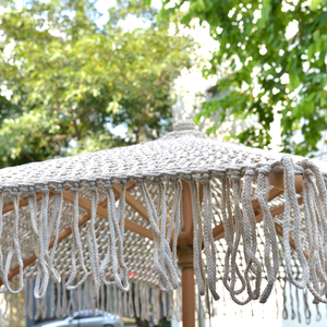 <span class=keywords><strong>Ombrellone</strong></span> <span class=keywords><strong>da</strong></span> Spiaggia con Frange in Macramè Fatte a Mano, Tenda Intrecciata per Esterni e Patio, Ideale per Spiaggia e Relax in Giardino - Product Image 4