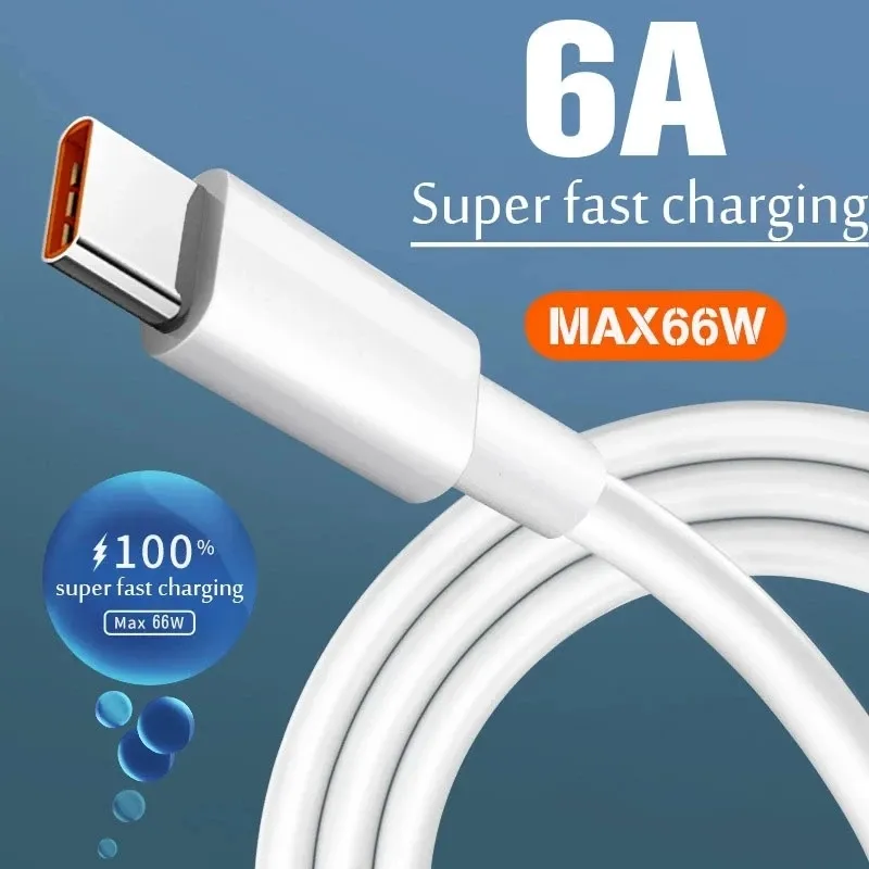 Kabel pengisi daya Super untuk Huawei Mate 40 Pro 6A, kabel USB Tipe C Super isi daya 66W untuk Mate 20 30 Pro P30 P40 P50 Pro Honor 30 30S