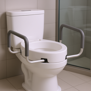 Rehausseur de siège de toilette de 3,5 pouces avec accoudoirs des deux côtés, équipement de sécurité pour la salle de bain - Product Image 2