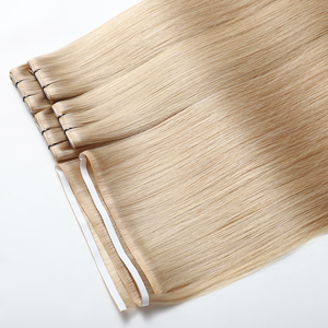 Extensions <span class=keywords><strong>de</strong></span> Cheveux Remy Lisses et Soie Naturels Vierges Non Traités, Tissage Innovant par Injection Invisible en PU Long et Fin - Product Image 5