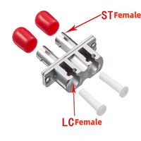 Telecom Parts Dual Cores Female LC to ST Single Mode Fiber Optic Adapter with Ceramic Sleeve for Fiber Optic Equipment