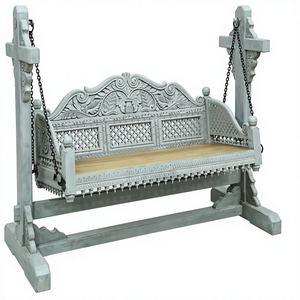 Columpio Decorativo Antiguo de Madera Maciza Tallada, Estilo Rajasthani, para Fiestas y Bodas - Product Image 1
