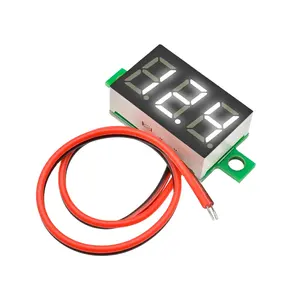 Mini White 4.7-32V Digital Voltmeter 2 Wire LED Panel Voltage Meter with 3-Digital Adjustment Measures Temperature Frequency