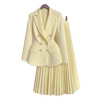 Ensemble coordonné personnalisé pour femmes, blazer en tricot, pantalon large, tenue de bureau élégante, printemps automne, costume pour femmes, vente en gros OEM