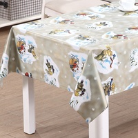 Nappe en PVC imprimée RNPT PW94-R373-2 avec support en polyester, imperméable, anti-taches, motif floral, design moderne, certifiée SGS