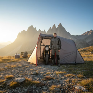 <span class=keywords><strong>Tente</strong></span> de camping pour moto sur mesure OEM avec garage intégré, imperméable, pour 2 personnes, <span class=keywords><strong>tente</strong></span> de voyage pour moto, fabrication directe d'usine - Product Image 5