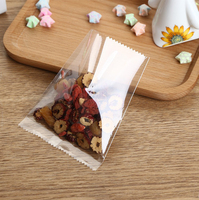 Sachet D'emballage Transparent Plat Givré OPP CPP à Soufflet pour Gâteaux Sucreries Snacks avec Découpe en Dents de Scie