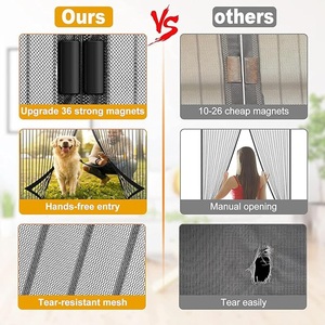 ม่านกันยุงแบบแม่เหล็กสีดำทันสมัย พร้อมตาข่ายไฟเบอร์กลาส ซักได้ ใช้ได้ทั้งในห้องนอนและกลางแจ้ง - Product Image 5