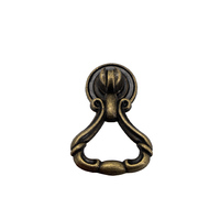 Kenop Kabinet Tarik Jari Model Cincin dari Paduan Seng Modern, Finishing Hitam Doff untuk Penggunaan di Dapur, Kamar Tidur, Ruang Tamu, dan Bar Rumah