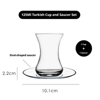 Tasses à thé en verre résistant à la chaleur turques, assiettes à goûter de style européen, tasses à café et à thé aux fleurs transparentes pour la maison