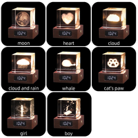Lampe d'horloge RGB rechargeable, boule de cristal, veilleuse pour enfants, lampe de chevet LED, lumière de nuit en bois à piles pour chambre à coucher