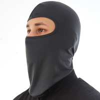 Cagoule noire personnalisable style ninja, motif crâne coloré, à un trou, en polyester, couvrant tout le visage, pour moto et sports