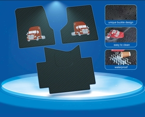 เสื่อยางพีวีซีสีสันสดใส2D ยางรถอุปกรณ์เสริมรถบรรทุกสำหรับ freightliner casdadia 126 2023คอนโดอัตโนมัติ - Product Image 3