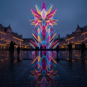 Escultura de luz LED de pájaros voladores para exteriores, decoración elegante de paloma blanca para City Plaza y Festival Display - Product Image 3