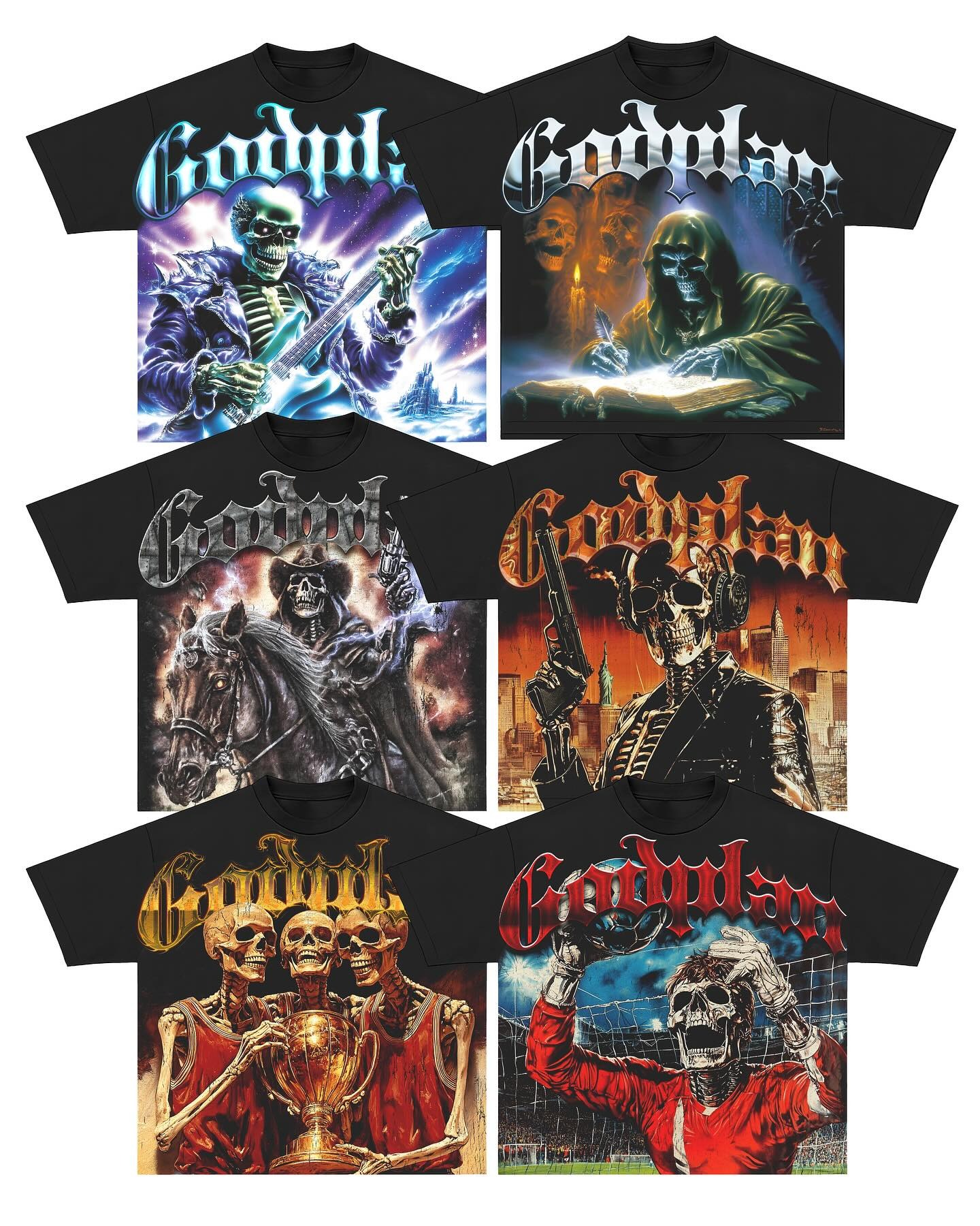 Black Sublimation Graphic T-shirts for Men
