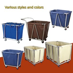 Hoge Kwaliteit Metalen Canvas Schoonmaak <span class=keywords><strong>Trolley</strong></span> Hotel Linnen Truck & Wasserij Linnen Kar Op Wielen - Product Image 6