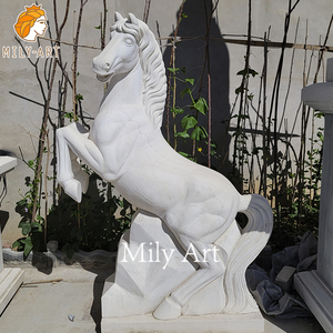Outdoor <strong>Garden</strong> Life Size Hand Carved White Marble Horse Statue <strong>Sculpture</strong> <strong>for</strong> <strong>Sale</strong> - Product Image 4