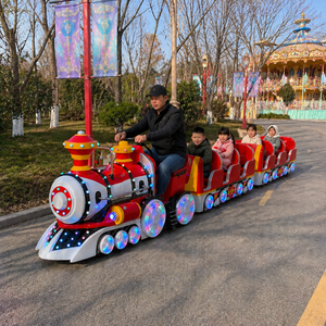 Train électrique sans rails Joy2fun pour centres commerciaux et parcs, certifié CE, capacité supérieure <span class=keywords><strong>à</strong></span> 500 kg, balade familiale amusante - Product Image 3