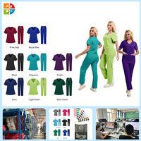 Tenues médicales personnalisées OEM en gros pour infirmières chirurgicales, ensembles d'uniformes d'hôpital 2026