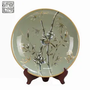 Porcelain Hand Paint Infrared Custom Art Decoration Ceramic Plate For Home Office Hotel Etc Decor