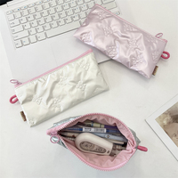 Étui à crayons en forme de serviette mignon avec fermeture éclair, petit sac à maquillage pour femmes, étui à crayons à sourcils, étui à stylos, organisateur de cosmétiques, organisateur de bijoux