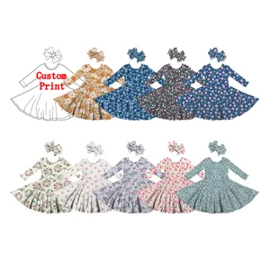 Bamboo/Rayon/Modal/Silkmilk Boutique Kids Clothing Girls Clothes Girls Clothing Dress Short Sleeve Dress