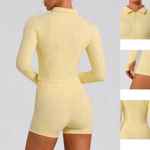 RUIQUWIN 2026 Nouvel ensemble de vêtements de sport pour femmes, veste de yoga zippée à séchage rapide et respirante, short de sport à haute élasticité, course à pied, fitness - Product Image 4