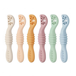 Juego de 7 Cucharas de Silicona para Bebé, Libres de BPA, de Grado Alimenticio, Suaves, para el Alimentación Complementaria, Primera Etapa de Alimentación - Product Image 1