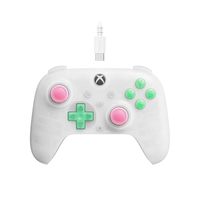 Manette de jeu filaire 8BitDo Ultimate Série X | Manettes de jeu translucides blanches avec joysticks à effet Hall RGB, translucides blanches