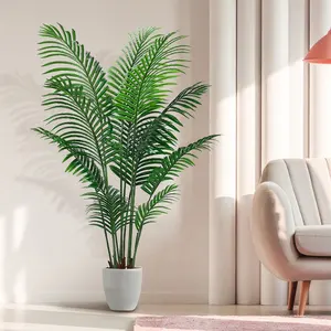 2M Nep Plastic Bonsai Plam Boom Tops Huis Indoor Decor Kunstmatige Tropische Varen Potplant Areca Palmboom Te Koop