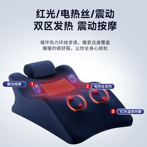 Massage <b>Pillow</b> For <b>Neck</b> Waist Back Shoulder Infrared Heat Therapy Kneading Massage Charging Model Rectangular Trapezoid Shape - Product Image 5
