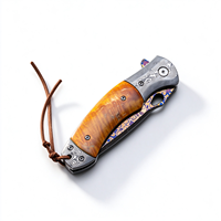 Couteau pliant Damas personnalisé, haute dureté, multifonctionnel, couteau de poche pour le camping et la survie