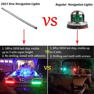 ไฟ<span class=keywords><strong>นำทาง</strong></span>เรือแบบ<span class=keywords><strong>แถบ</strong></span> LED กันน้ำระดับ IP67 สำหรับเรือดิงกี้ เรือคายัค เรือยอชท์ เรือแพ เรือจอน ไฟ LED สำหรับติดตั้งบนดาดฟ้าหัวเรือ อุปกรณ์เสริมสำหรับรถยนต์ - Product Image 3