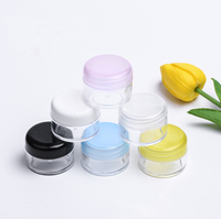 Pot à crème en plastique PP transparent 3g 5g, mini-récipient cosmétique transparent avec couvercles à vis, impression sérigraphique, en stock