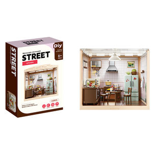 Kit de montage miniature Micro World pour cuisine, avec lumières, décoration intérieure, jeu d'imitation, jouet éducatif pour enfants et adultes - Product Image 1