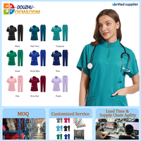 Seragam Medis Bedah OEM Custom Grosir 2026 D&Z untuk Wanita Bertubuh Tinggi, Set Perawat, Seragam Rumah Sakit