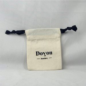 Reusable Cotton <b>Drawstring</b> Bag Simple Style Canvas <b>Pouch</b> Bag Solid Color Dust <b>Drawstring</b> Bag for Jewelry - Product Image 6