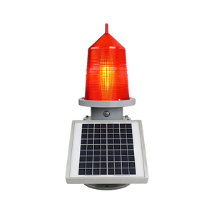 Feux d'obstruction aériens solaires à LED |   Balise d'avertissement rouge IP65, 2000 cd, à fréquence de clignotement réglable, visibilité 7 km pour ponts - Product Image 2