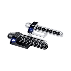 Solar Powered Led Parking Plate Dual Number Display With Roll Wheel Switch For Car Interior Use - Product Image 2