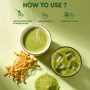 Poudre de Collagène Bio Premium au <span class=keywords><strong>Matcha</strong></span>, Peptides de Collagène Hydrolysés et Champignons Cordyceps 100g – Santé Intestinale, Soutien Articulaire, Immunité - Product Image 4